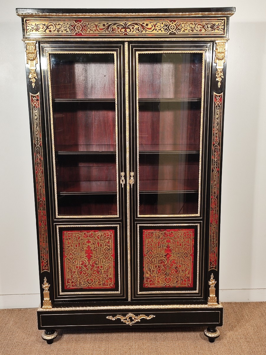 Boulle Marquetry Display Case From The Napoleon III Period