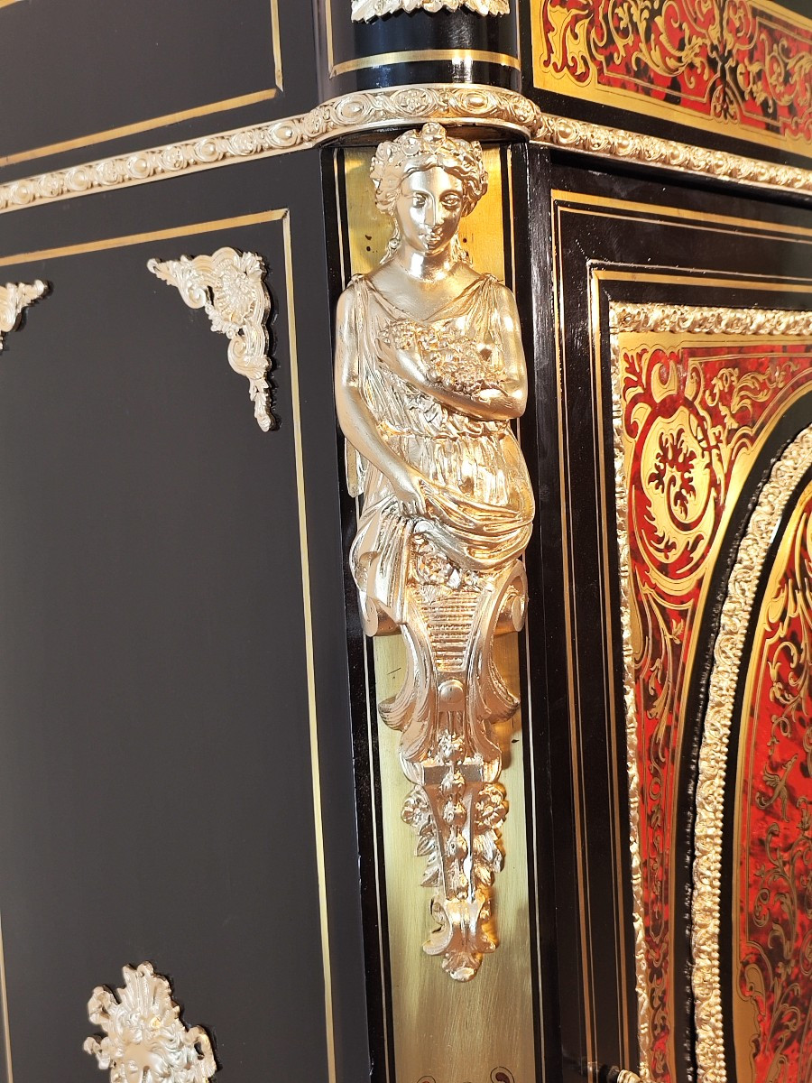 Meuble d'appui en marqueterie boulle-photo-4