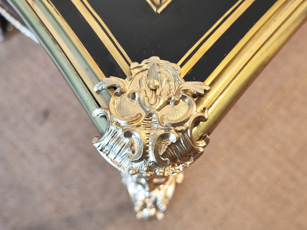 Large Napoleon III Period Regency Blackened Wood Desk-photo-4