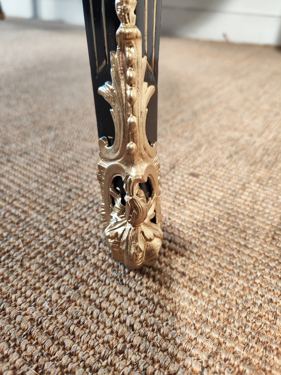 Large Napoleon III Period Regency Blackened Wood Desk-photo-6