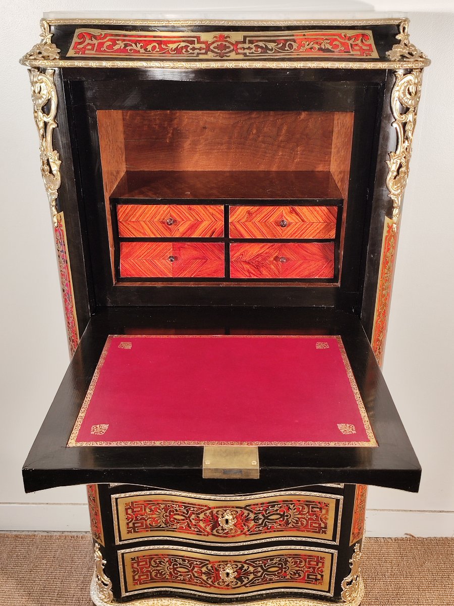 Napoleon III Period Boulle Marquetry Writing Desk-photo-4