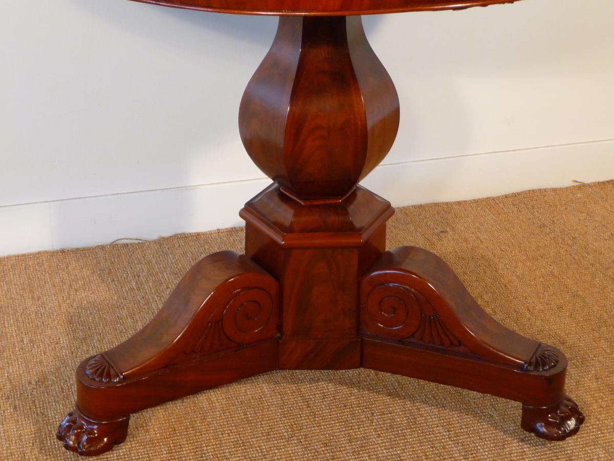 Pedestal Table Mahogany Restoration Period-photo-3
