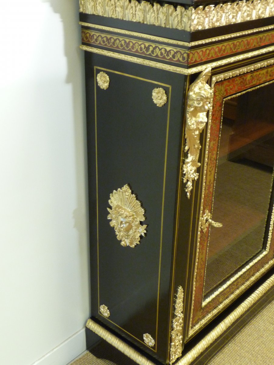 Vitrine En Marqueterie Boulle Napoleon III-photo-2