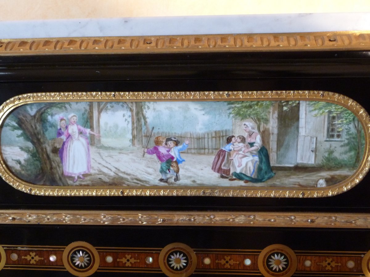Secretary In Marquetry Boulle Diehl Napoleon III-photo-1