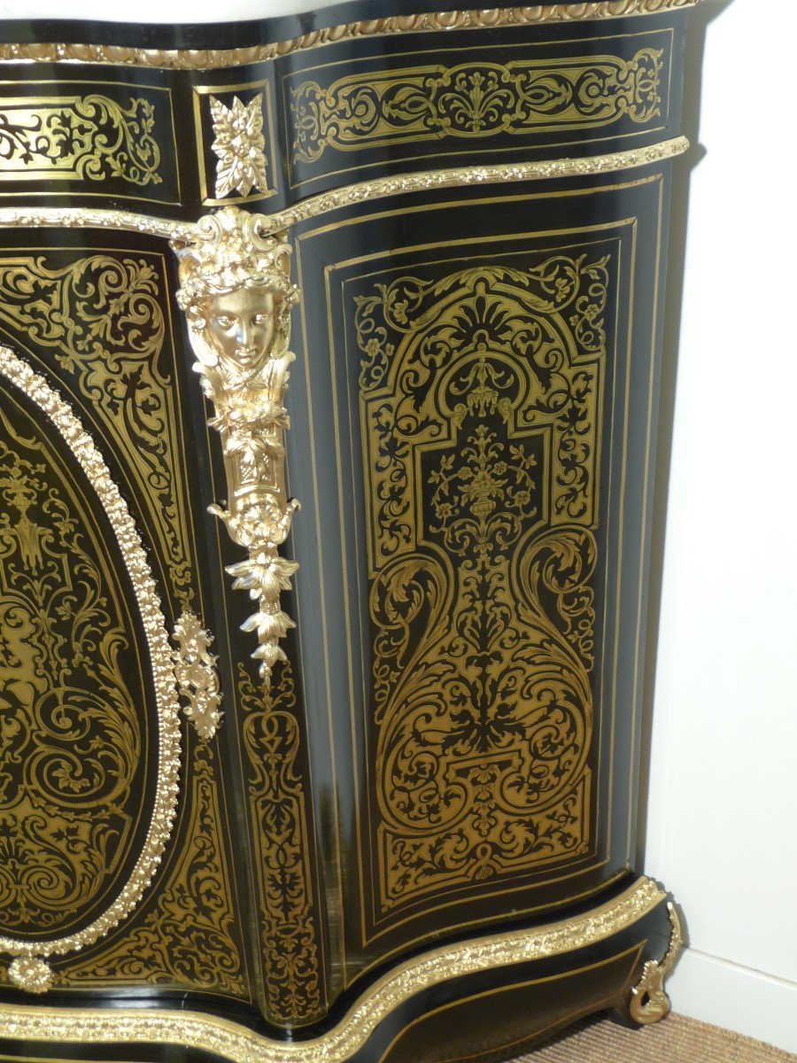 Support Cabinet In Boulle Marquetry Two Doors-photo-4