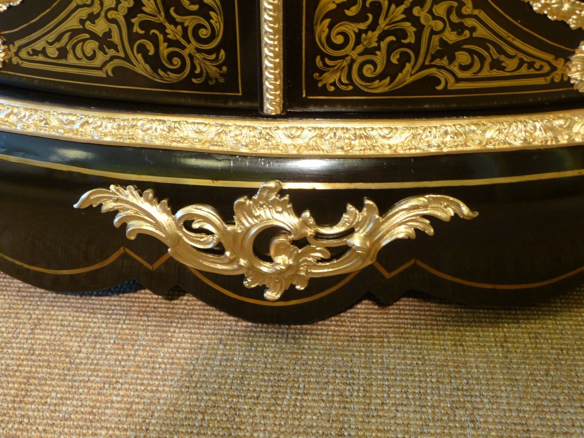 Support Cabinet In Boulle Marquetry Two Doors-photo-5