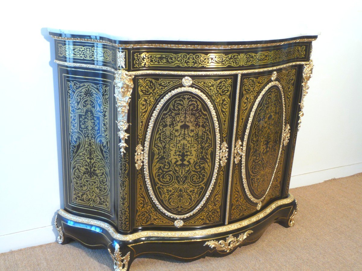 Support Cabinet In Boulle Marquetry Two Doors