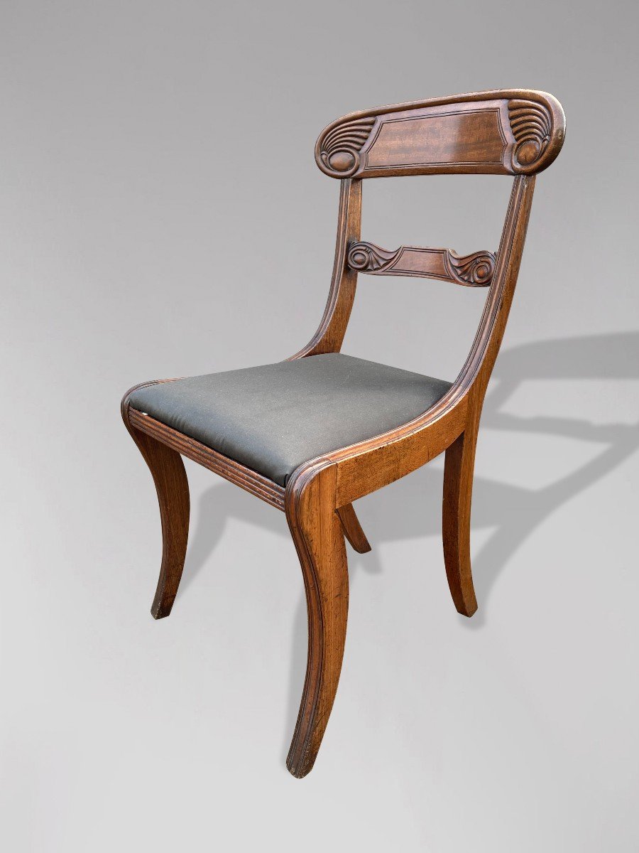 19th Century William IV Period Set Of 8 Mahogany Dining Chairs-photo-3