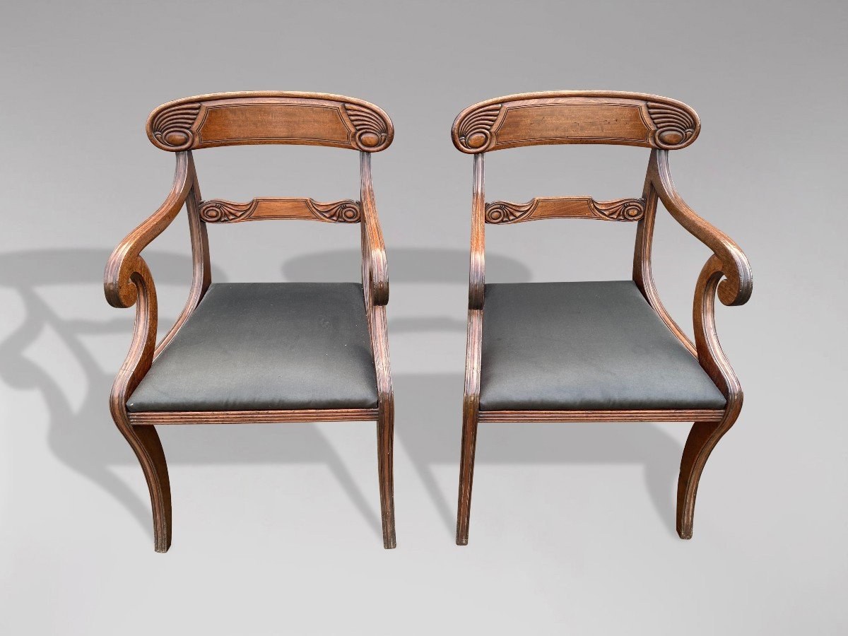 19th Century William IV Period Set Of 8 Mahogany Dining Chairs-photo-2