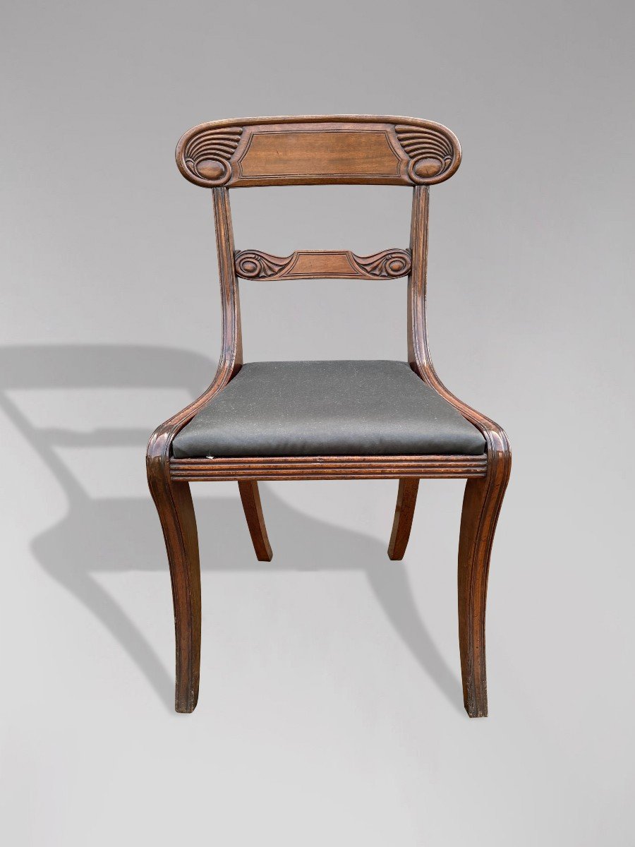 19th Century William IV Period Set Of 8 Mahogany Dining Chairs-photo-3