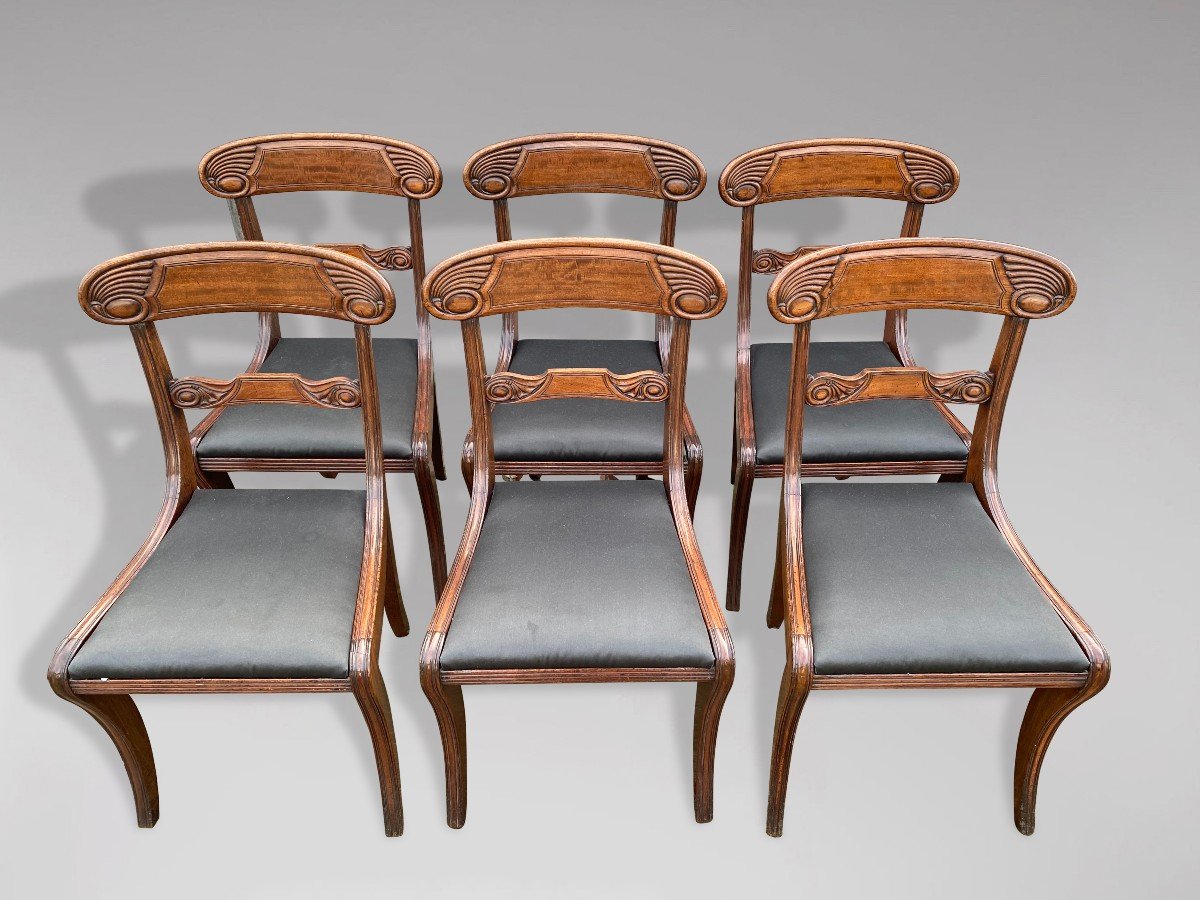 19th Century William IV Period Set Of 8 Mahogany Dining Chairs-photo-5