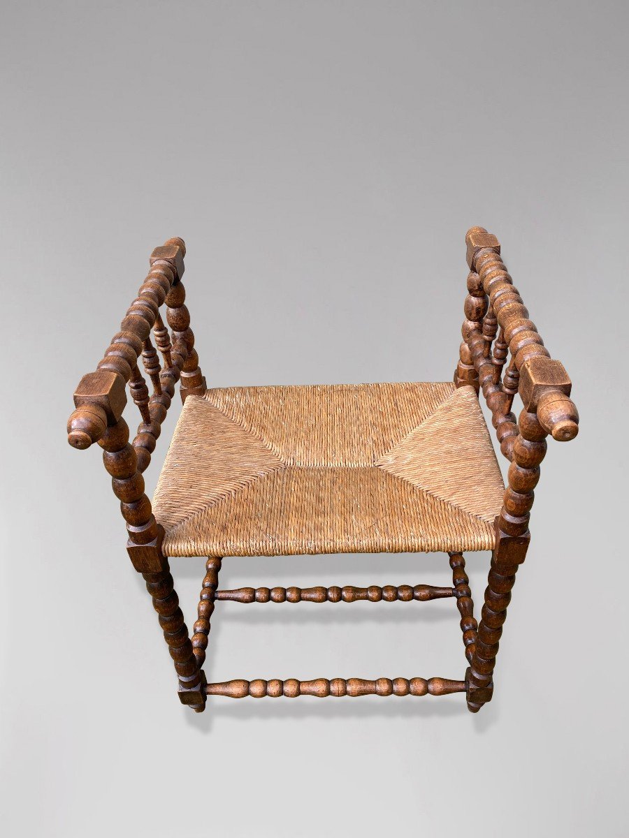 19th Century Walnut Bobbin Stool-photo-3