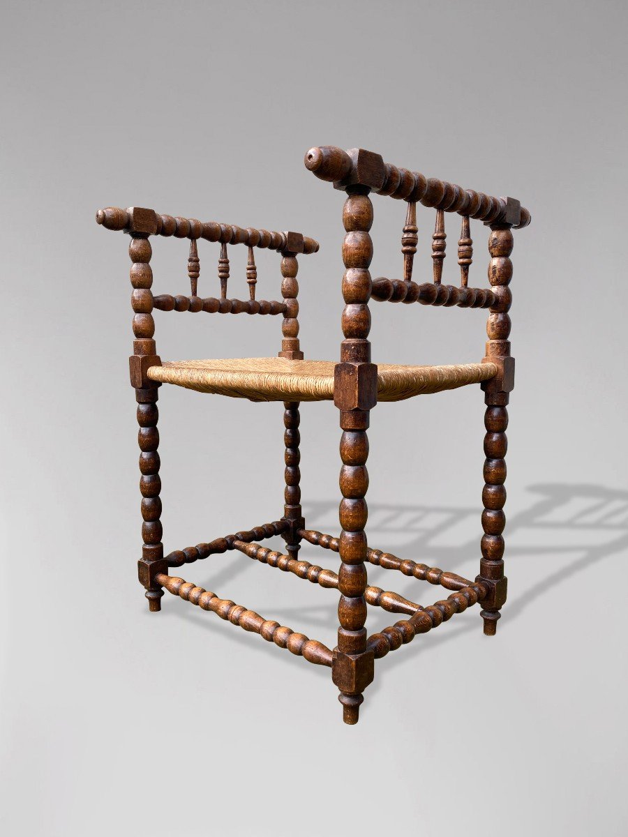 19th Century Walnut Bobbin Stool-photo-4