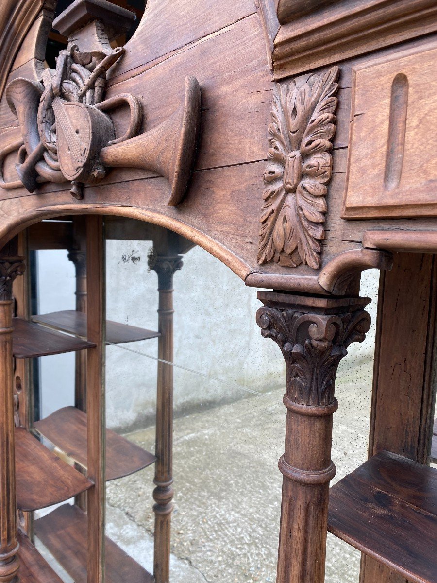 19th Century Large French Walnut Back Bar Shelf-photo-2