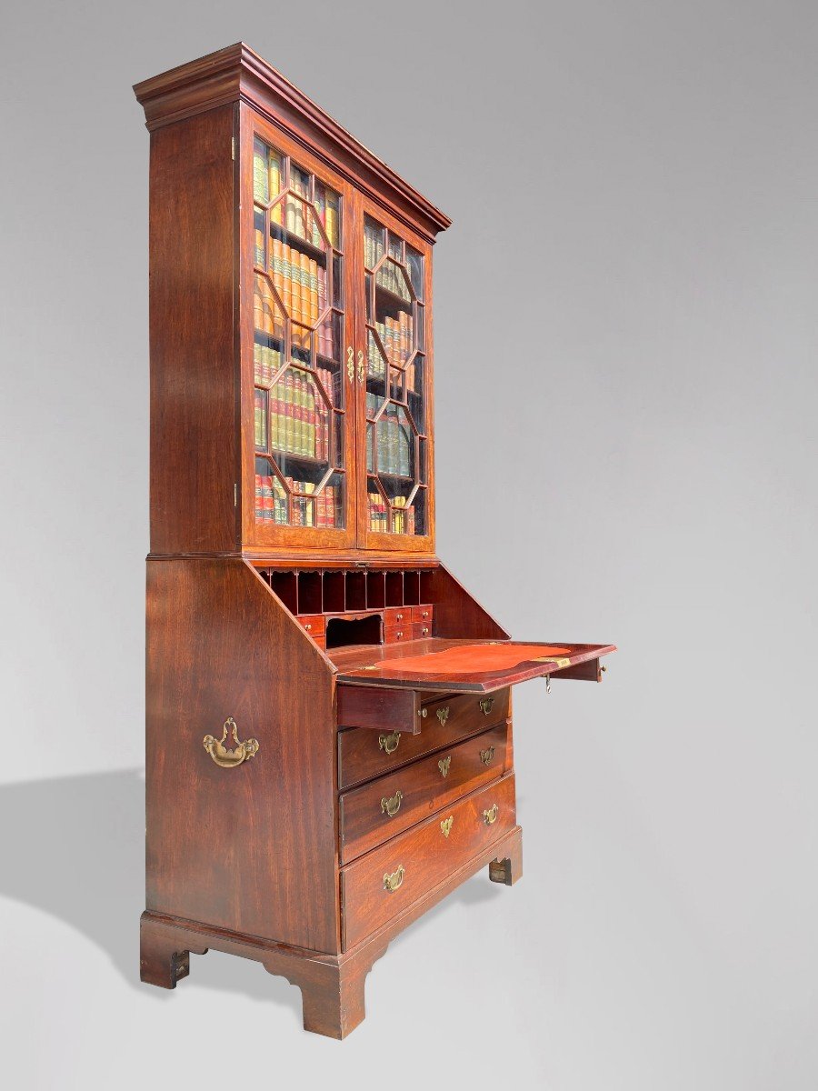 18ème Siècle, Bibliothèque Bureau en Acajou époque George III-photo-1