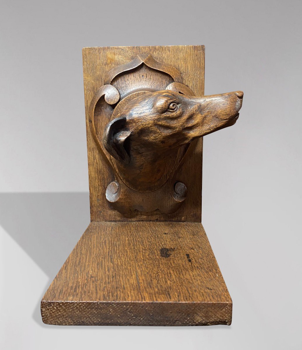 20th Century Pair Of Oak Animalier Bookends-photo-3