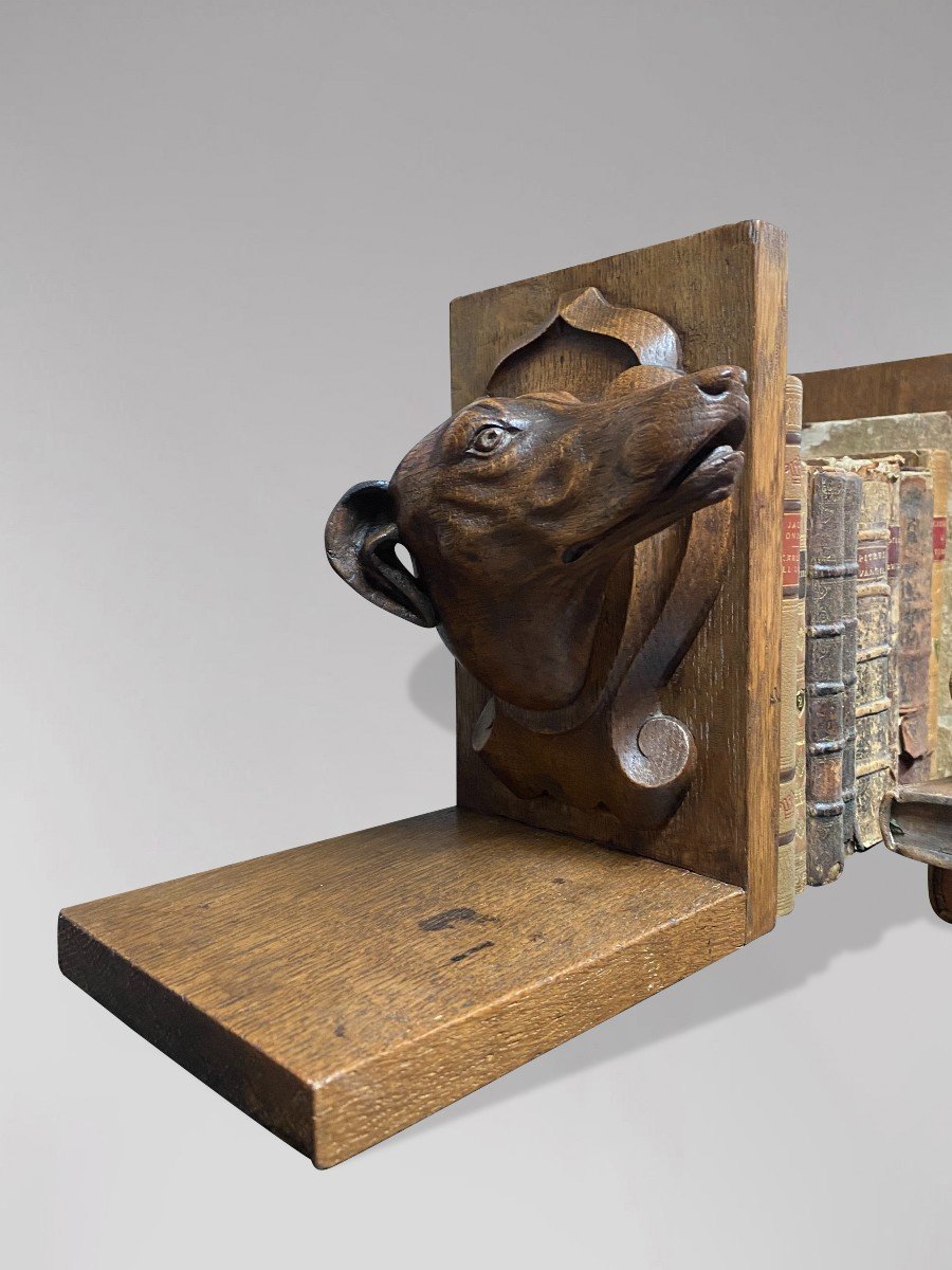 20th Century Pair Of Oak Animalier Bookends-photo-1