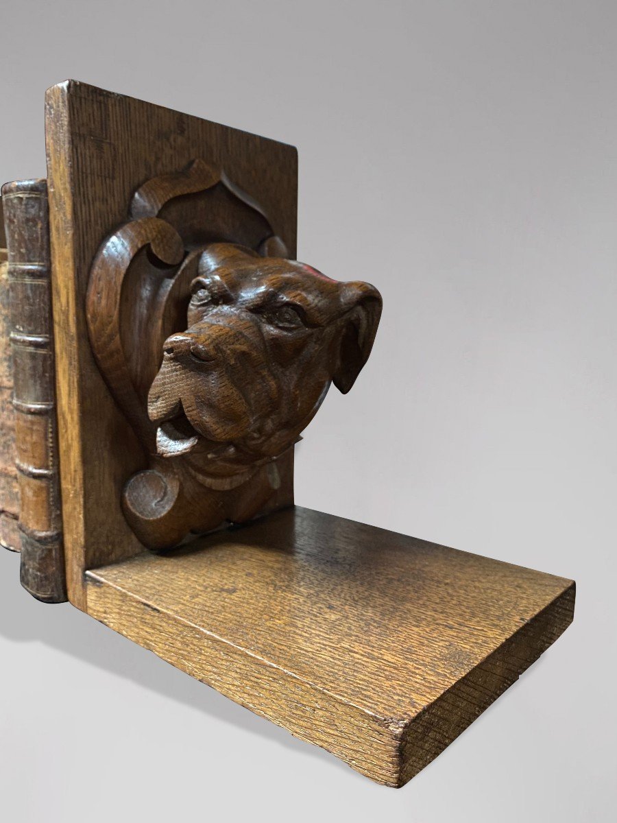 20th Century Pair Of Oak Animalier Bookends-photo-2