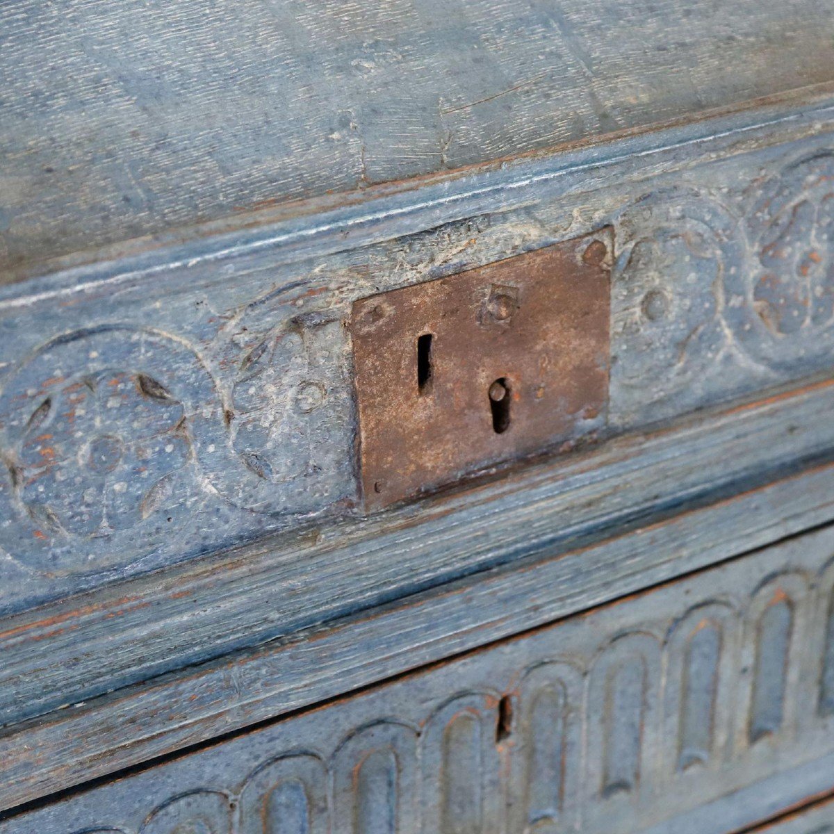 18th Century Painted Oak Desk Bible Box On Stand-photo-4
