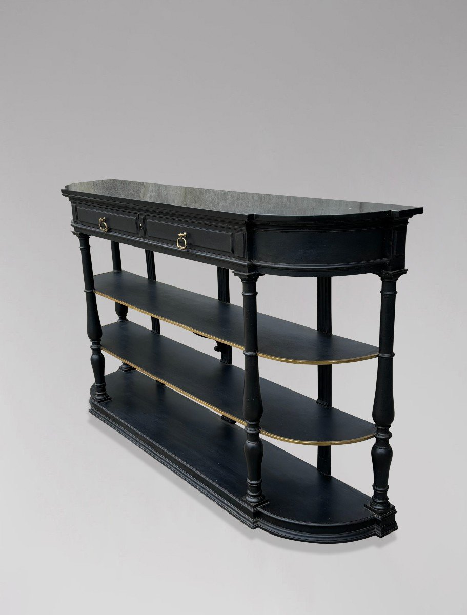 19th Century French Painted Marble Top Console Table-photo-1