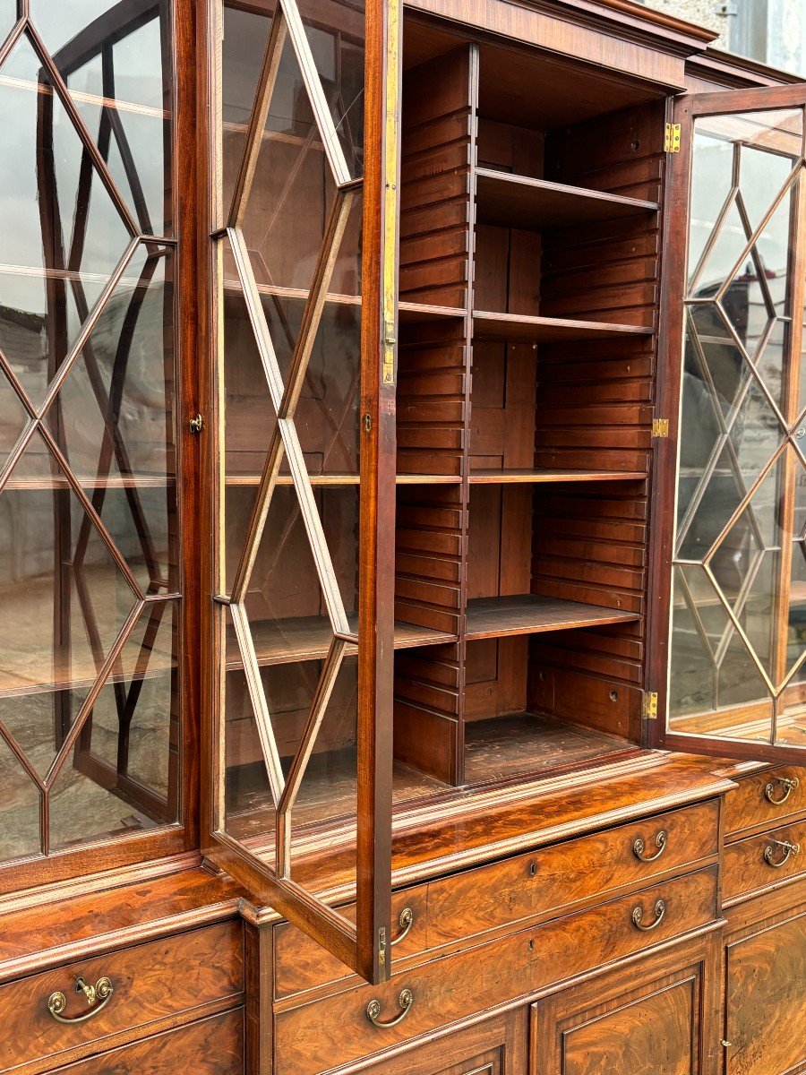 18th Century George III Period Mahogany Secretary Library Bookcase By Gillows Of Lancaster-photo-3