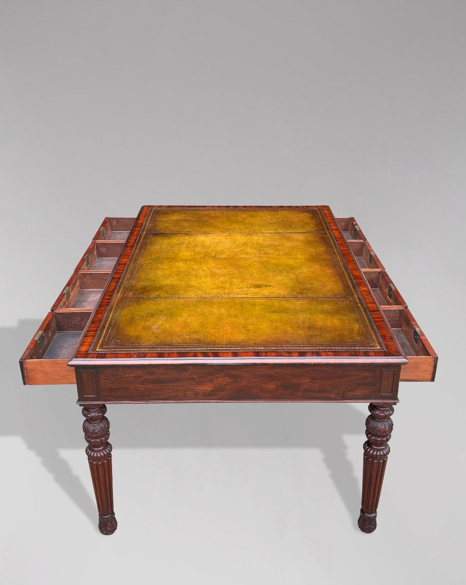 19ème Siècle, Table à Écrire Partners en Acajou d'Époque Guillaume IV -photo-3