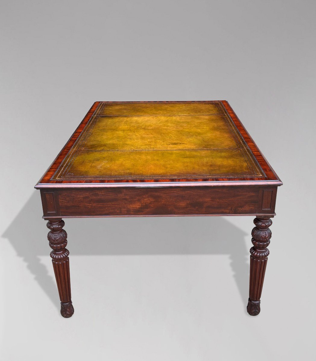 19ème Siècle, Table à Écrire Partners en Acajou d'Époque Guillaume IV -photo-4