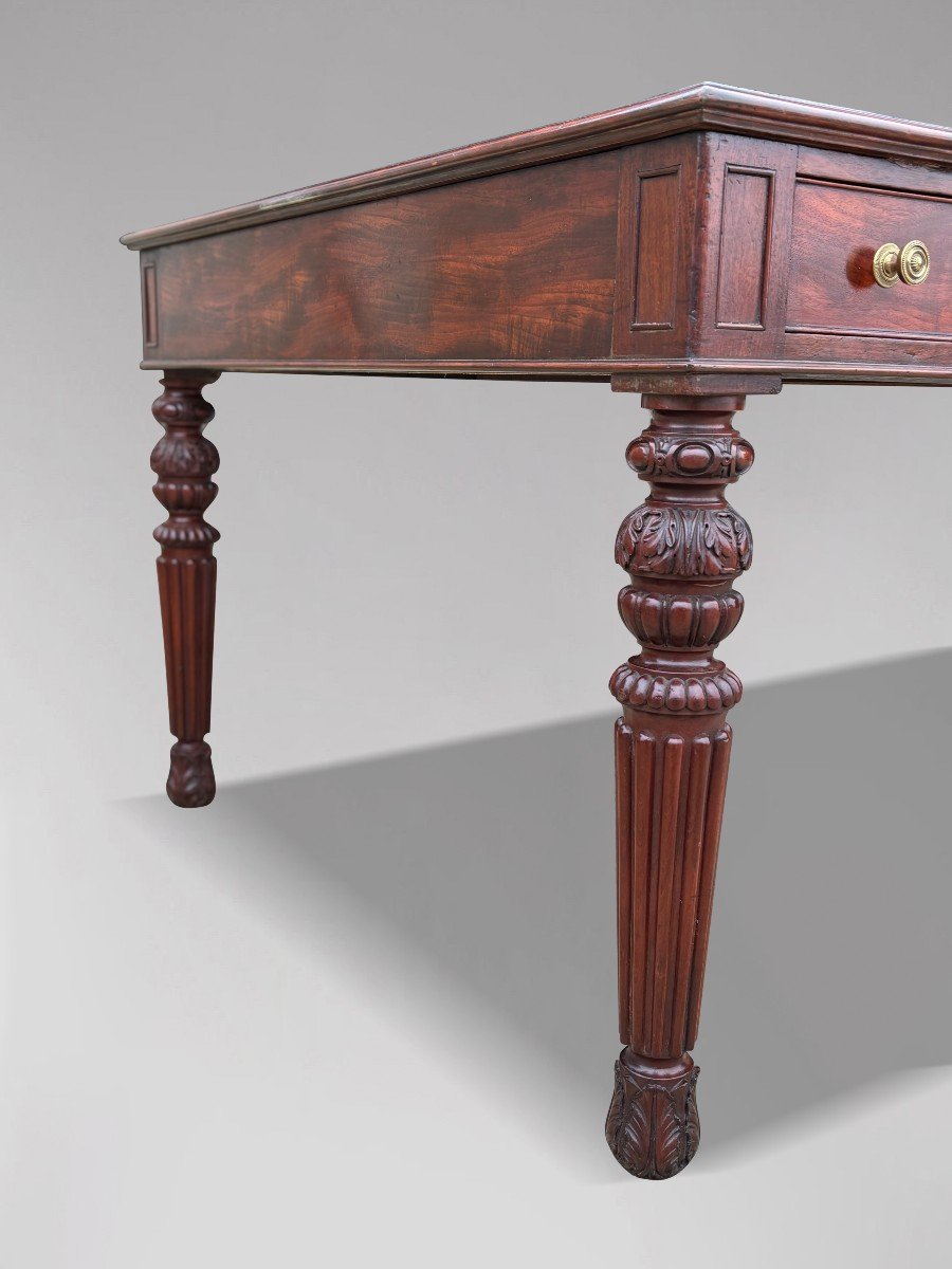 19ème Siècle, Table à Écrire Partners en Acajou d'Époque Guillaume IV -photo-1