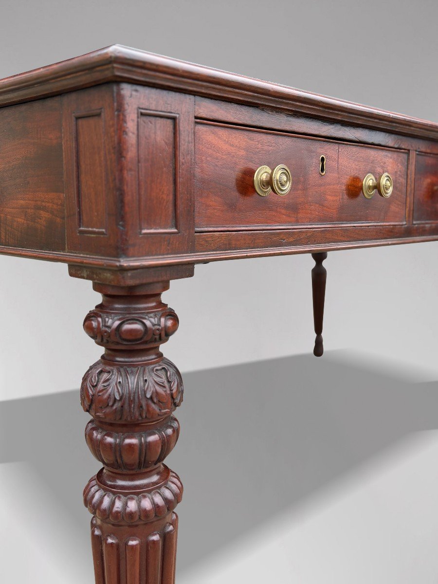 19ème Siècle, Table à Écrire Partners en Acajou d'Époque Guillaume IV -photo-2