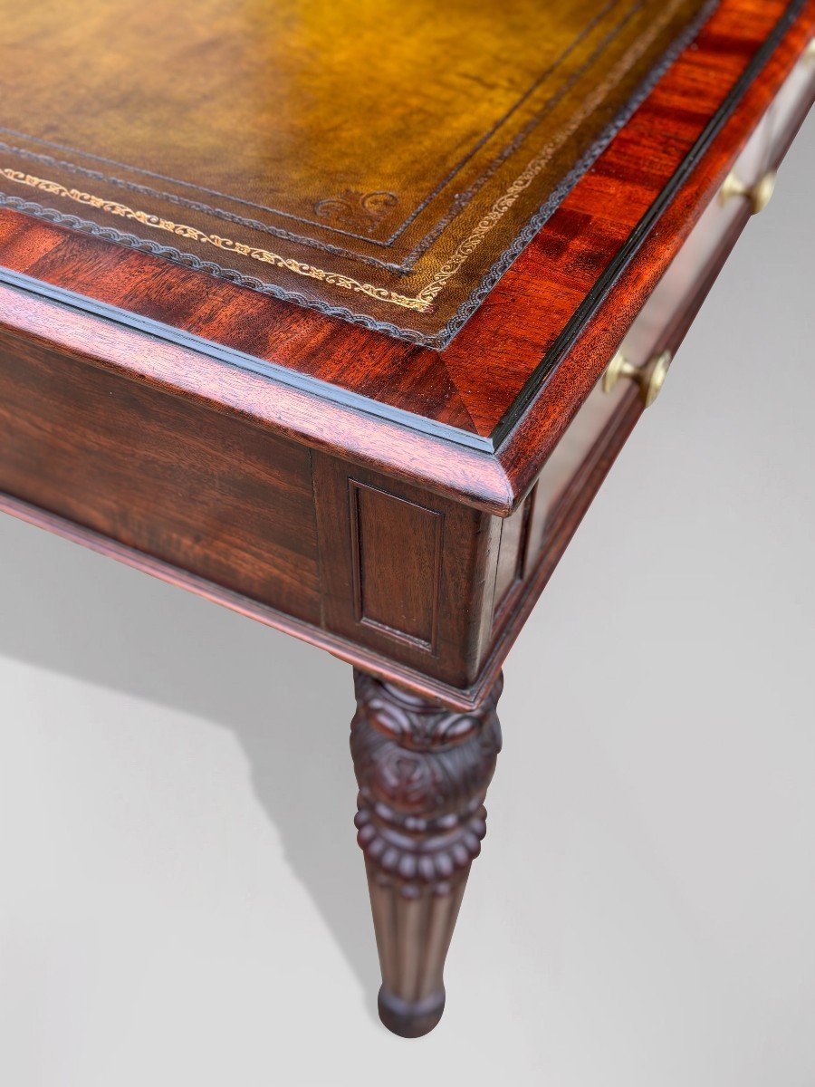 19ème Siècle, Table à Écrire Partners en Acajou d'Époque Guillaume IV -photo-4