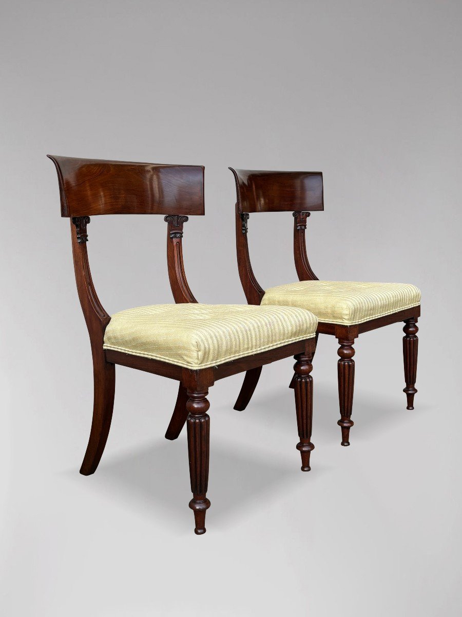 19th Century William IV Period Mahogany Side Chairs-photo-3