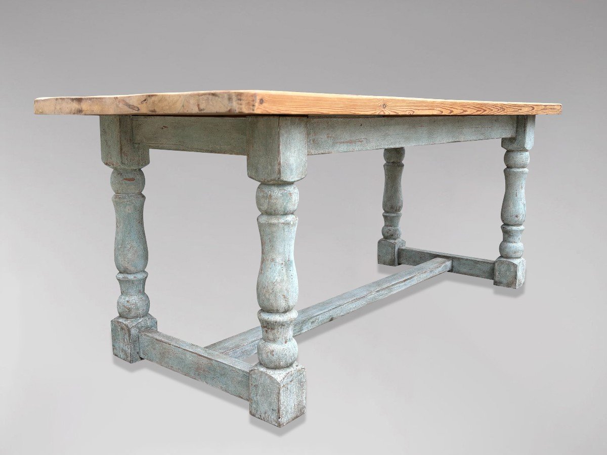 19e siècle, Table de Salle à Manger de Ferme en Pin d'Époque Victorienne -photo-4