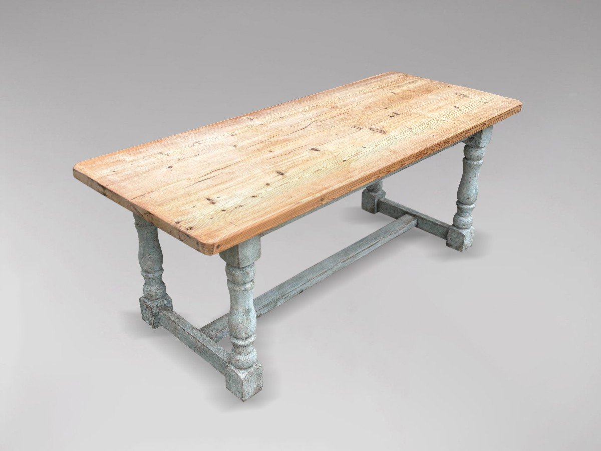 19e siècle, Table de Salle à Manger de Ferme en Pin d'Époque Victorienne 