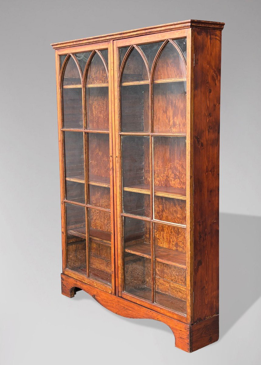 19ème Siècle, Bibliothèque Vitrine en Pin Maison de Campagne 