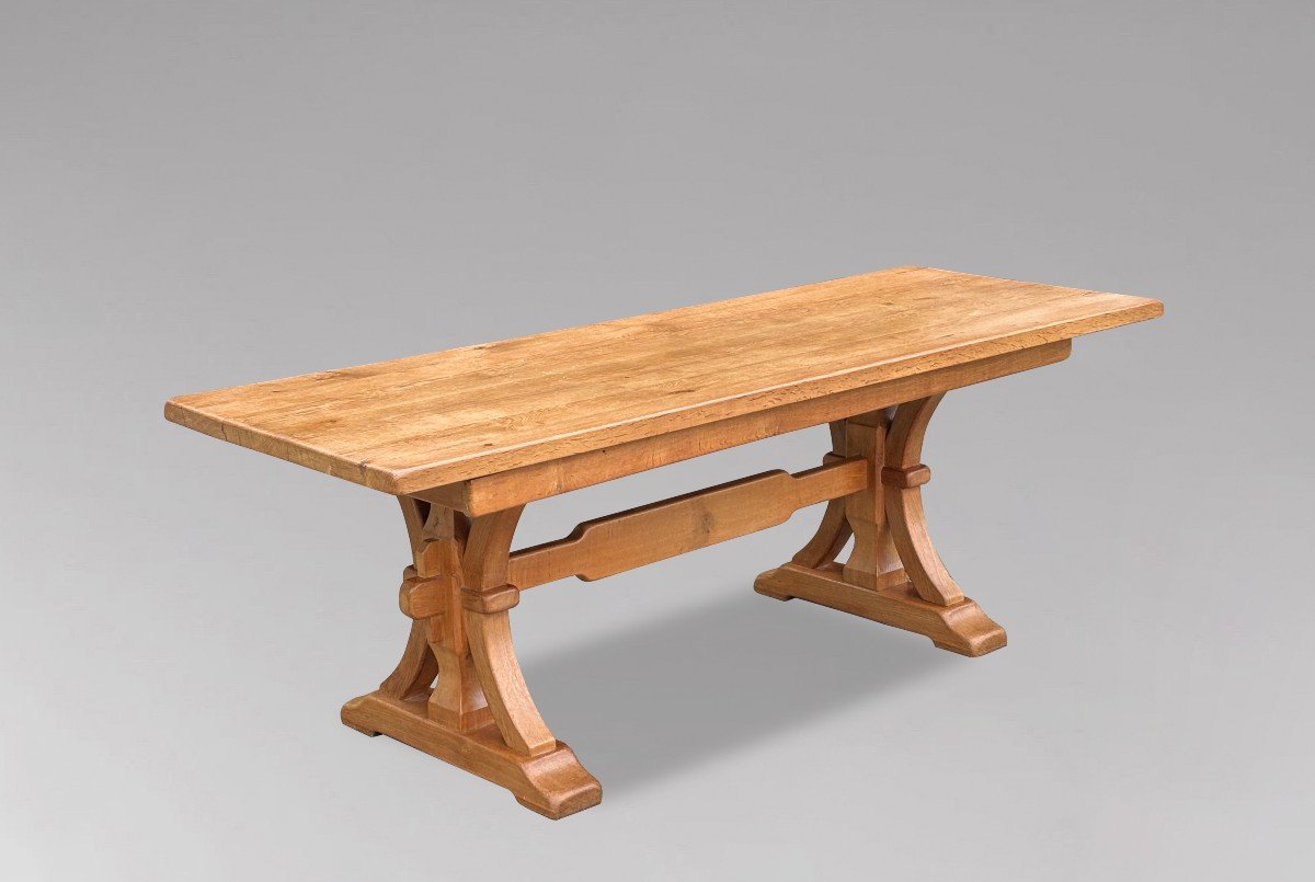 Mid 20th Century Arts And Crafts Oak Refectory Dining Table