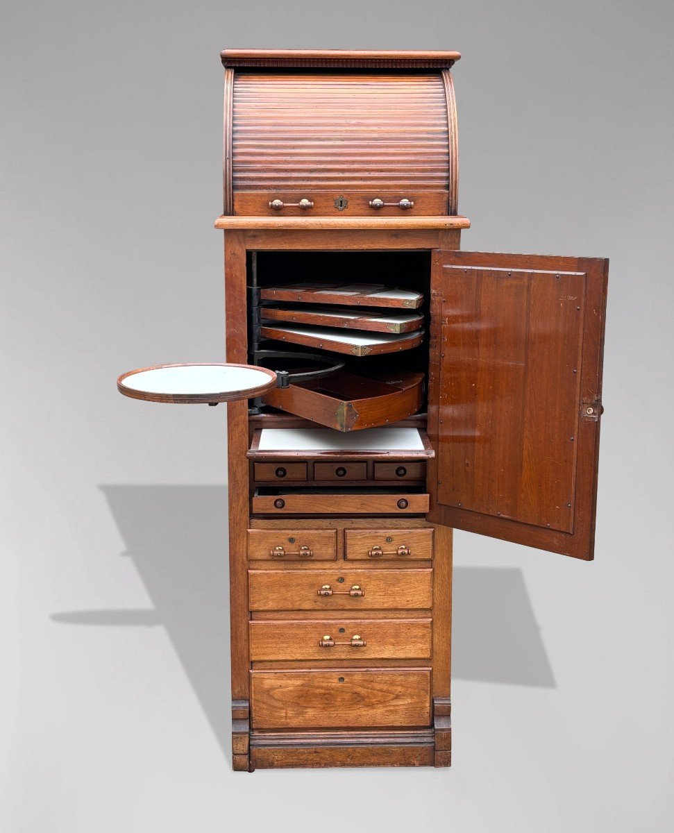 19th Century Oak Dentil Cabinet By Harvard & Co-photo-2