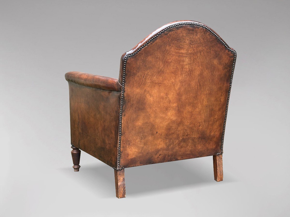 Pair Of 19th Century French Leather Club Armchairs-photo-1