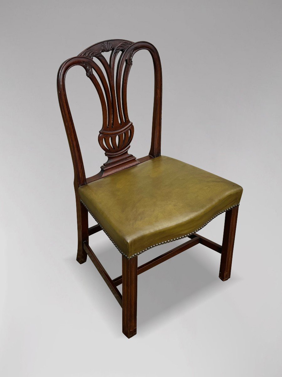 Large Set Of 14 Hepplewhite Style Mahogany Dining Chairs-photo-2