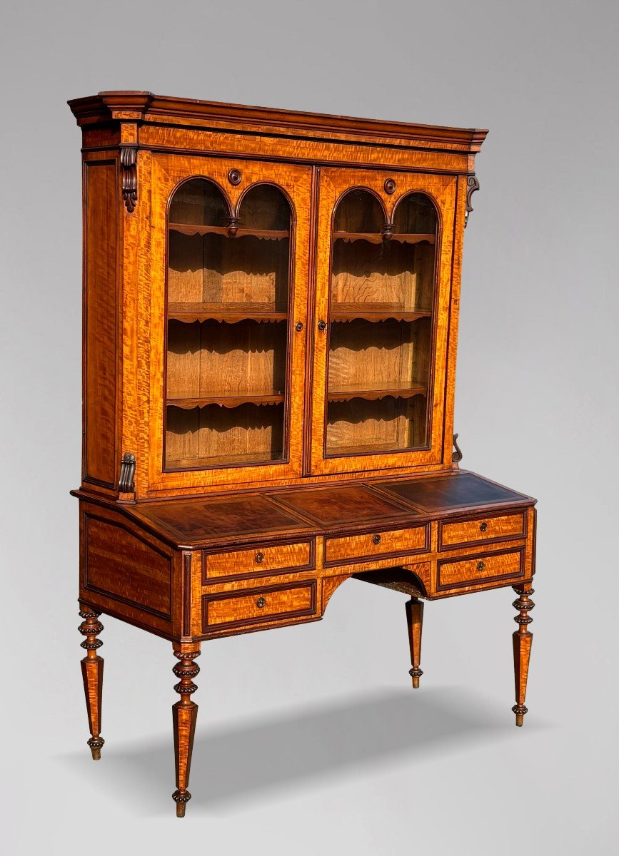 19th Century Louis Philippe Bureau Bookcase In Maple-photo-2