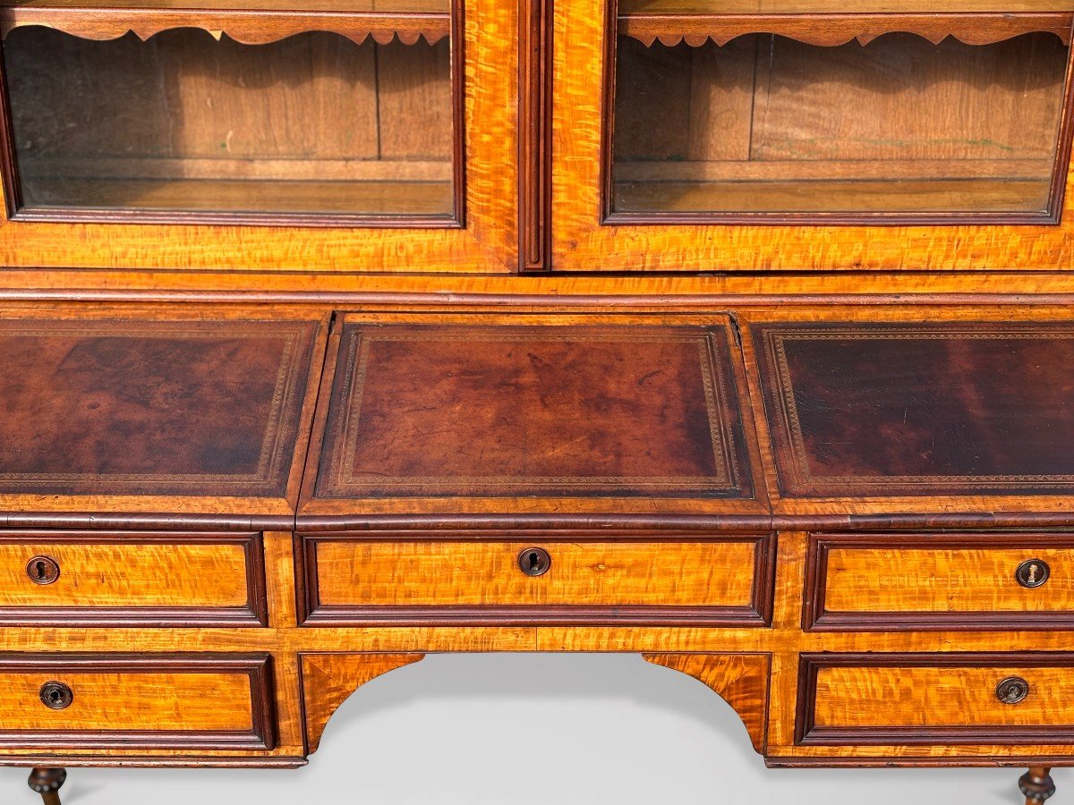 19th Century Louis Philippe Bureau Bookcase In Maple-photo-1