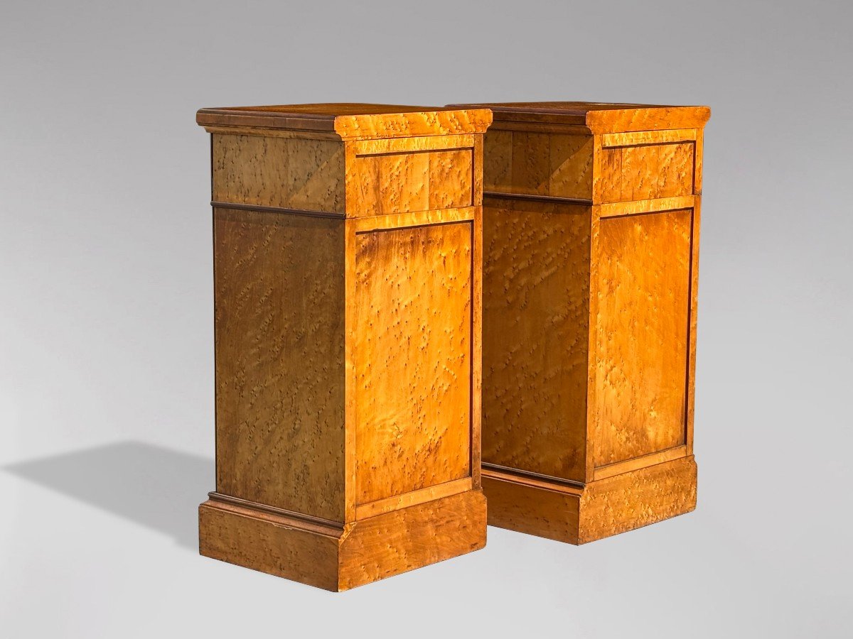 Pair Of 19th Century Victorian Bedside Chests In Maple-photo-1