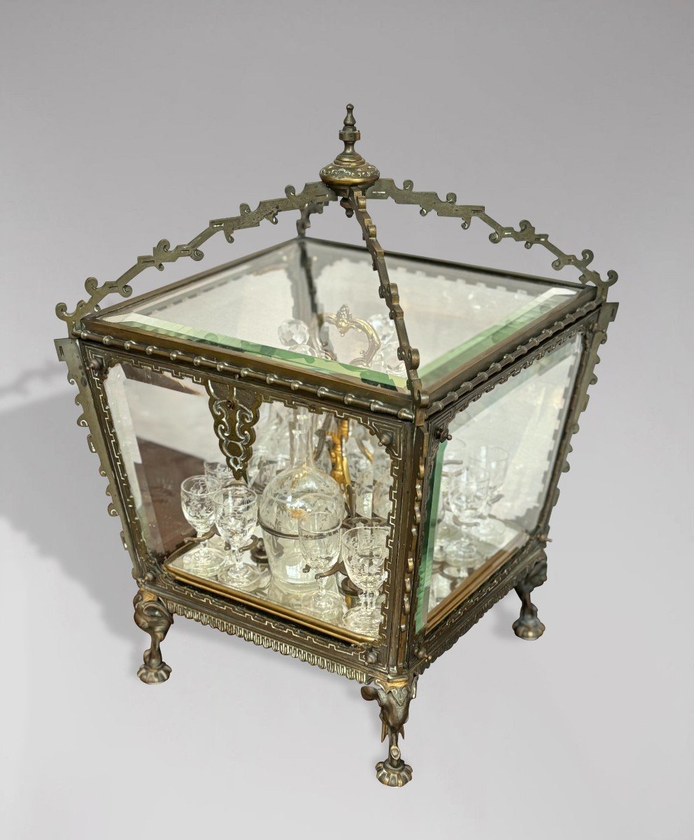 19ème Siècle, Cave à Liqueur en Verre Colonial Français -photo-2