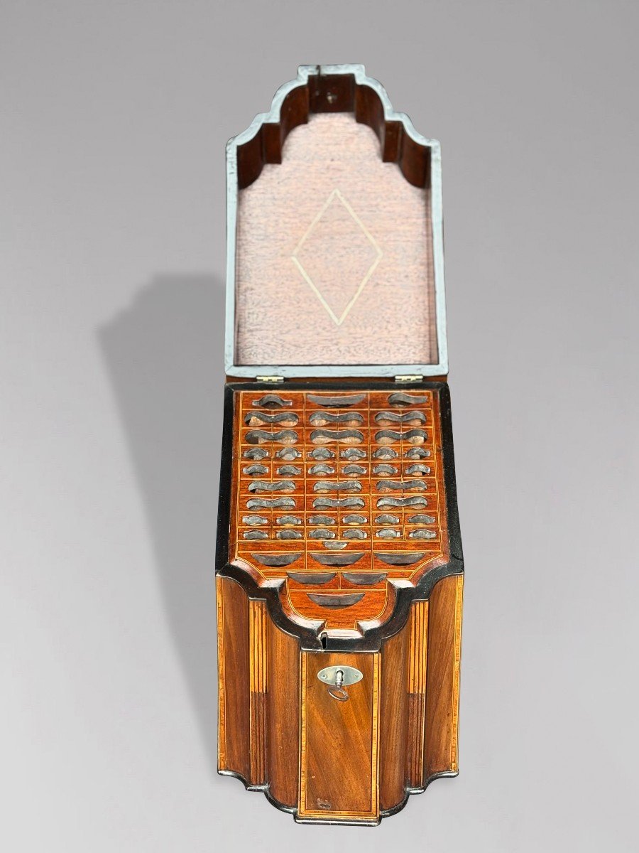 18th Century George III Period Mahogany Knife Box-photo-3