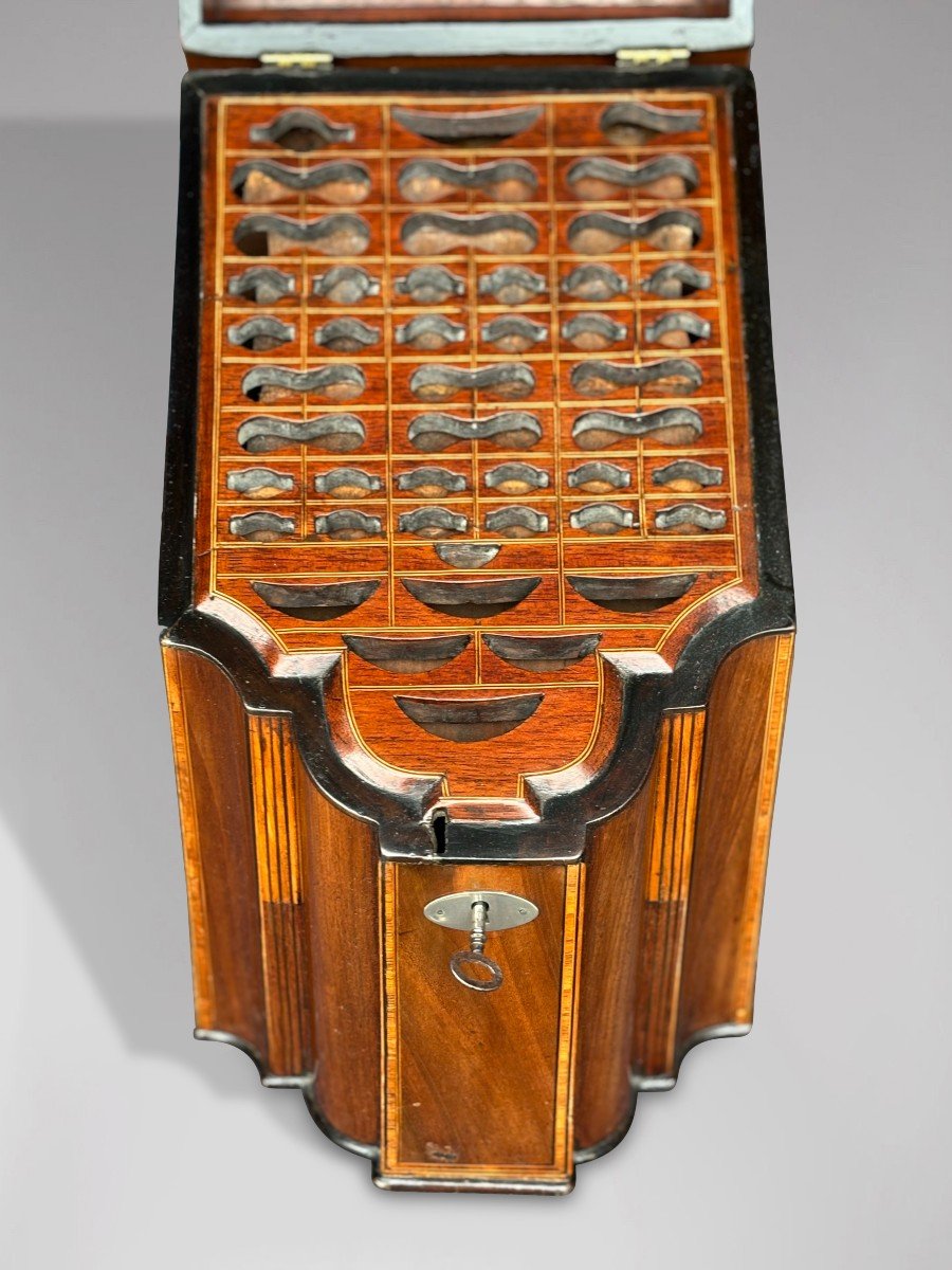 18th Century George III Period Mahogany Knife Box-photo-4