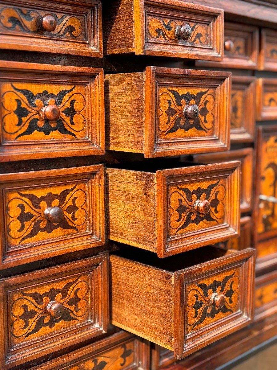 18th Century Italian Provincial Marquetry Cabinet On Stand-photo-4