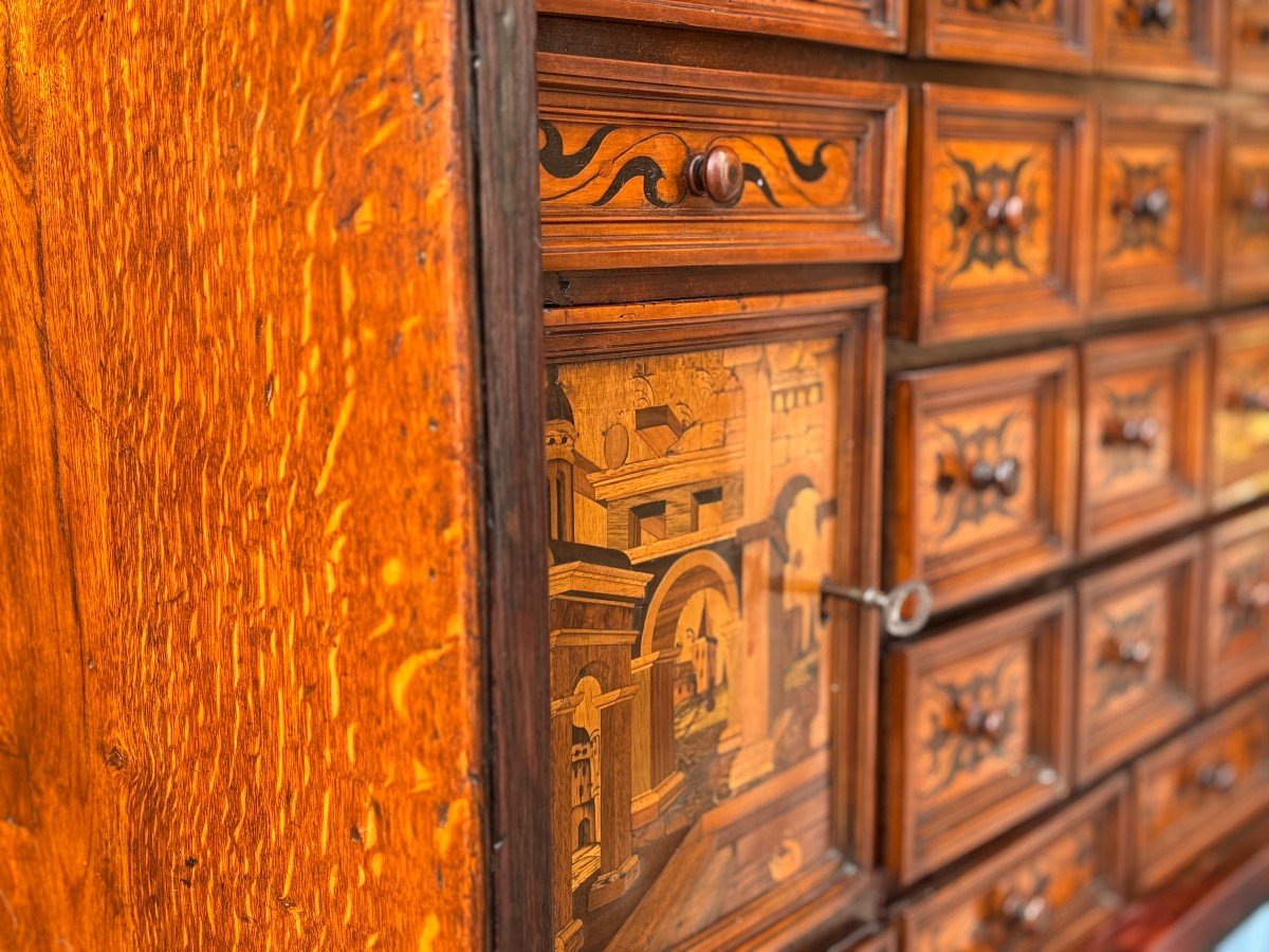 18th Century Italian Provincial Marquetry Cabinet On Stand-photo-3