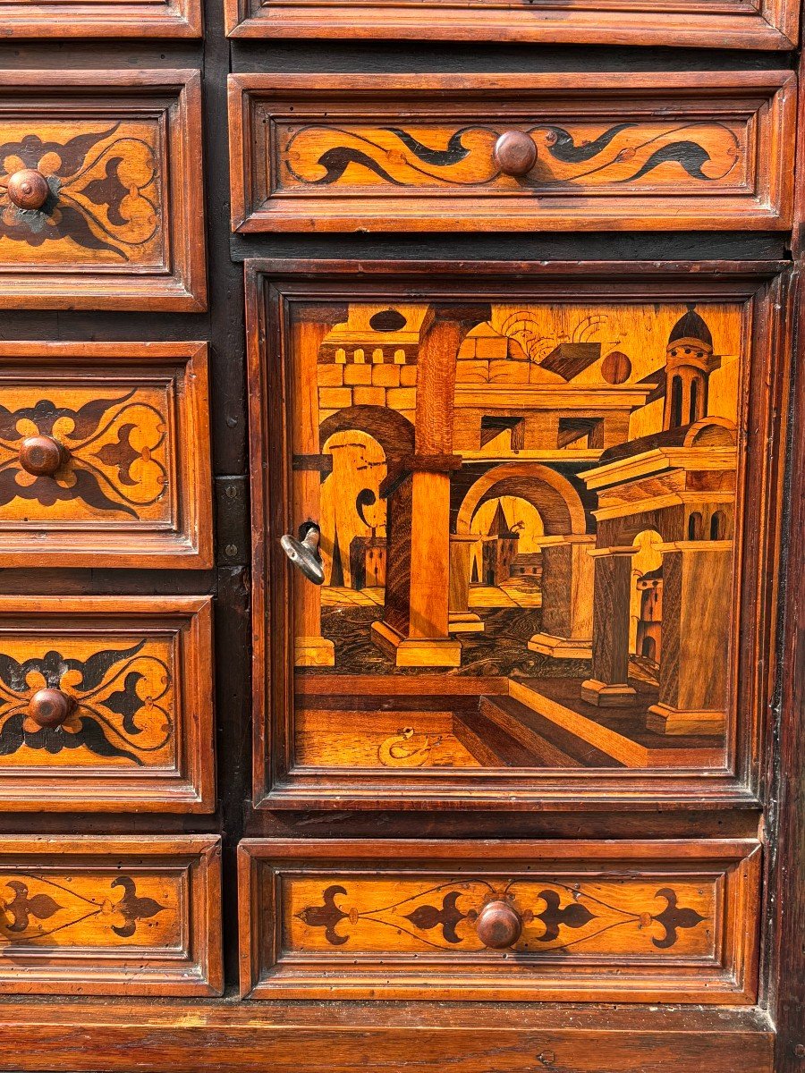 18th Century Italian Provincial Marquetry Cabinet On Stand-photo-4