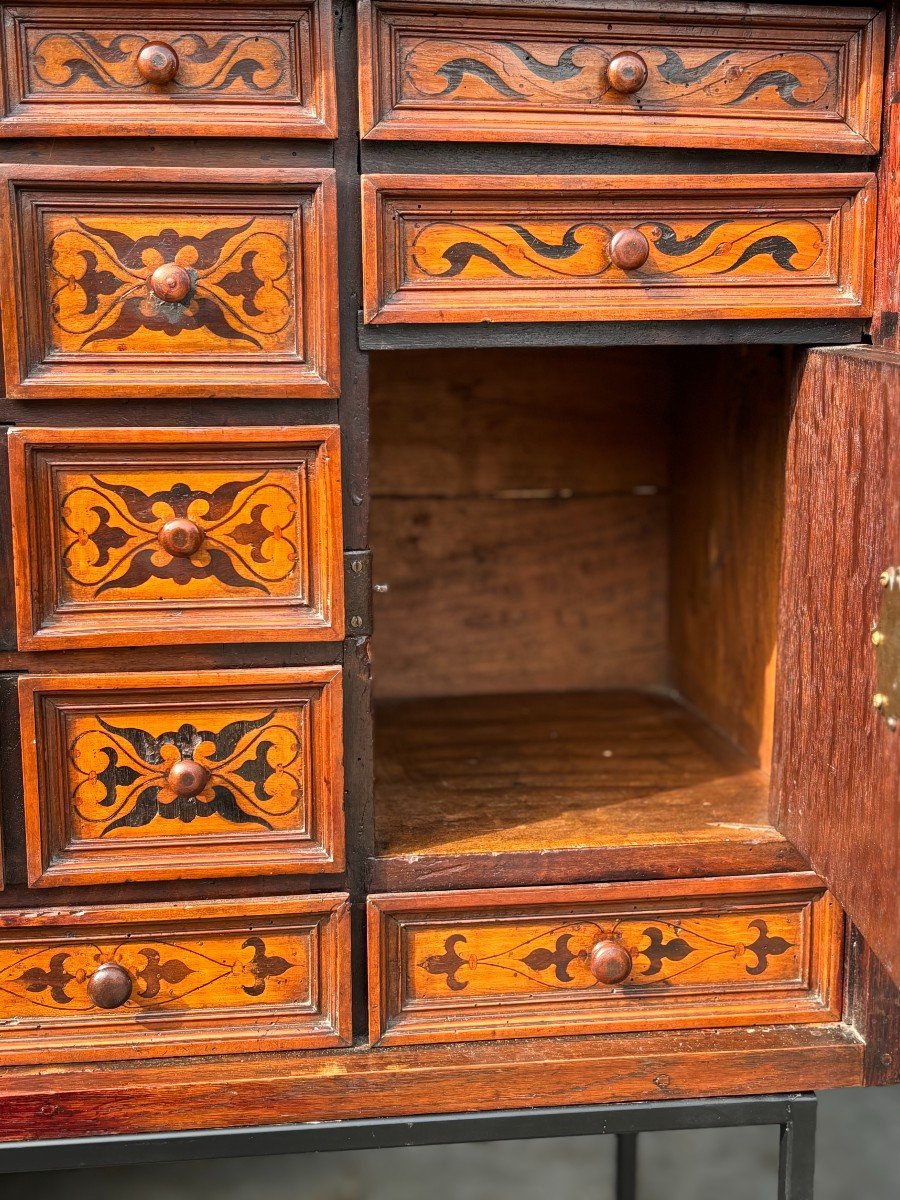 18th Century Italian Provincial Marquetry Cabinet On Stand-photo-5