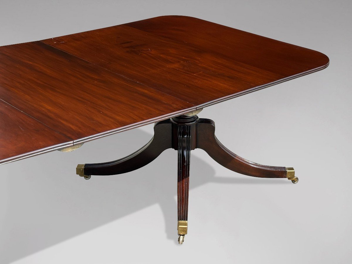 19th Century Georgian Period Mahogany Twin Pedestal Dining Table-photo-4