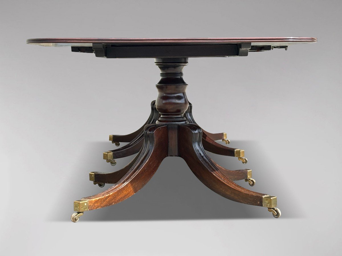 19th Century Georgian Period Mahogany Twin Pedestal Dining Table-photo-5
